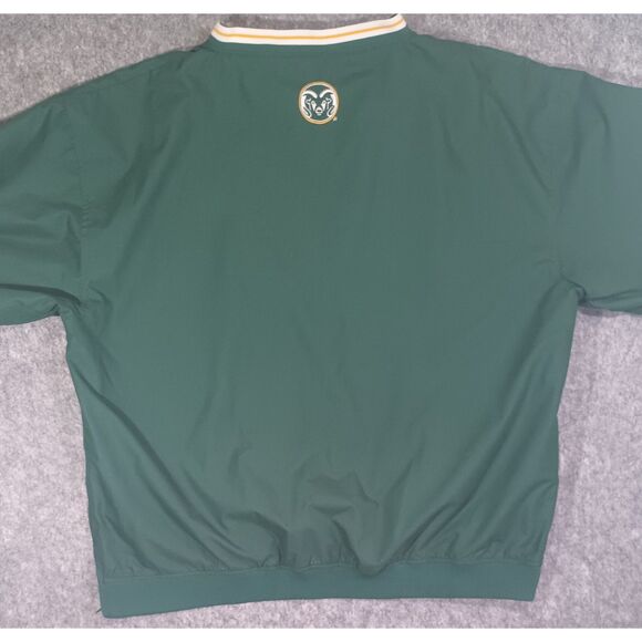 Colorado State Rams Windbreaker Pullover Green Spellout Pro Player Sz XL NCAA - Picture 2 of 10